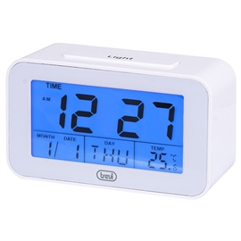 Trevi digital klokke med alarm og termostat, hvit